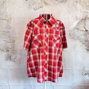 NWT Wrangler western wear short sleeved button-down shirt Men's Size 2XL